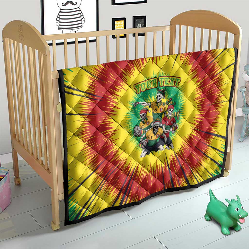 Personalized Lithuania Christmas Quilt Skeleton Rugby Tie Dye Vintage - Wonder Print Shop