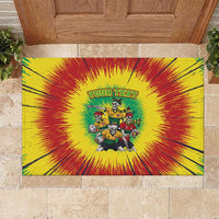 Personalized Lithuania Christmas Rubber Doormat Skeleton Rugby Tie Dye Vintage - Wonder Print Shop