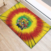 Personalized Lithuania Christmas Rubber Doormat Skeleton Rugby Tie Dye Vintage - Wonder Print Shop