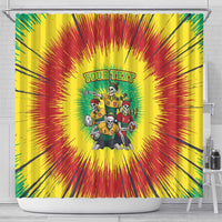 Personalized Lithuania Christmas Shower Curtain Skeleton Rugby Tie Dye Vintage - Wonder Print Shop