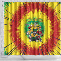Personalized Lithuania Christmas Shower Curtain Skeleton Rugby Tie Dye Vintage - Wonder Print Shop