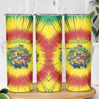 Personalized Lithuania Christmas Skinny Tumbler Skeleton Rugby Tie Dye Vintage - Wonder Print Shop