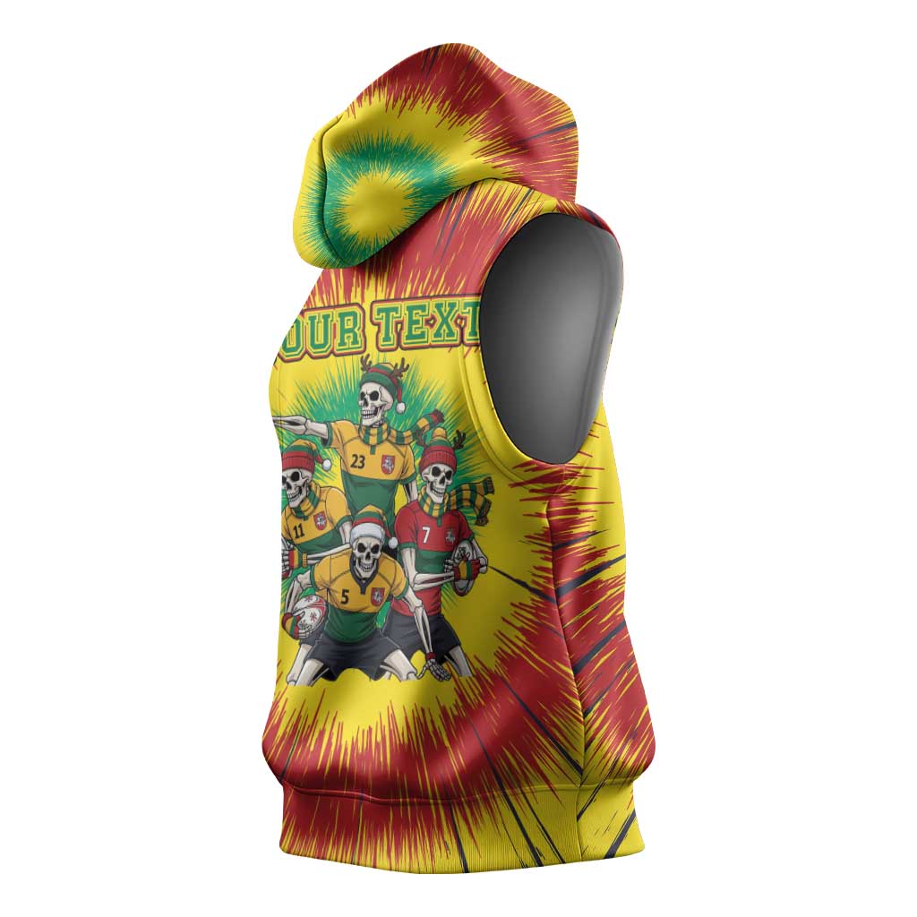 Personalized Lithuania Christmas Sleeveless Hoodie Skeleton Rugby Tie Dye Vintage - Wonder Print Shop