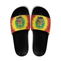 Personalized Lithuania Christmas Slide Sandals Skeleton Rugby Tie Dye Vintage - Wonder Print Shop