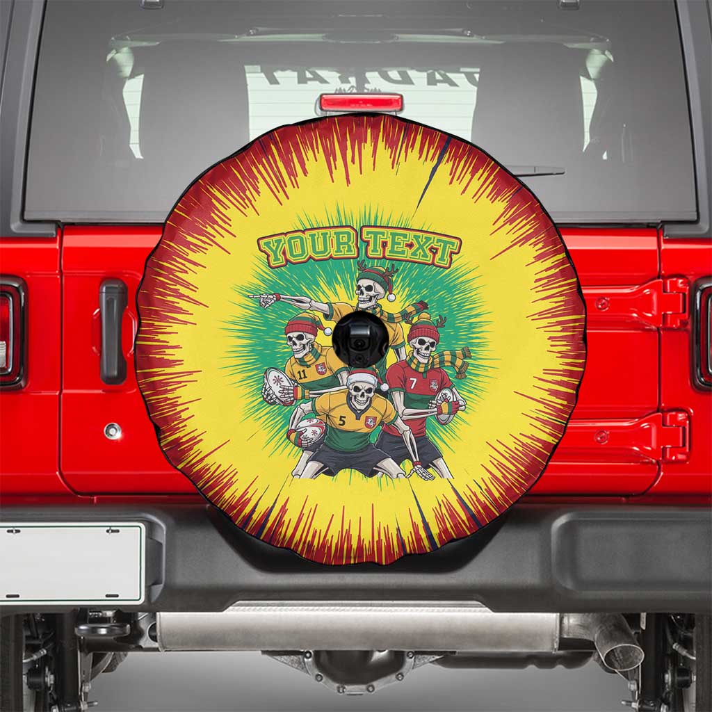 Personalized Lithuania Christmas Spare Tire Cover Skeleton Rugby Tie Dye Vintage - Wonder Print Shop