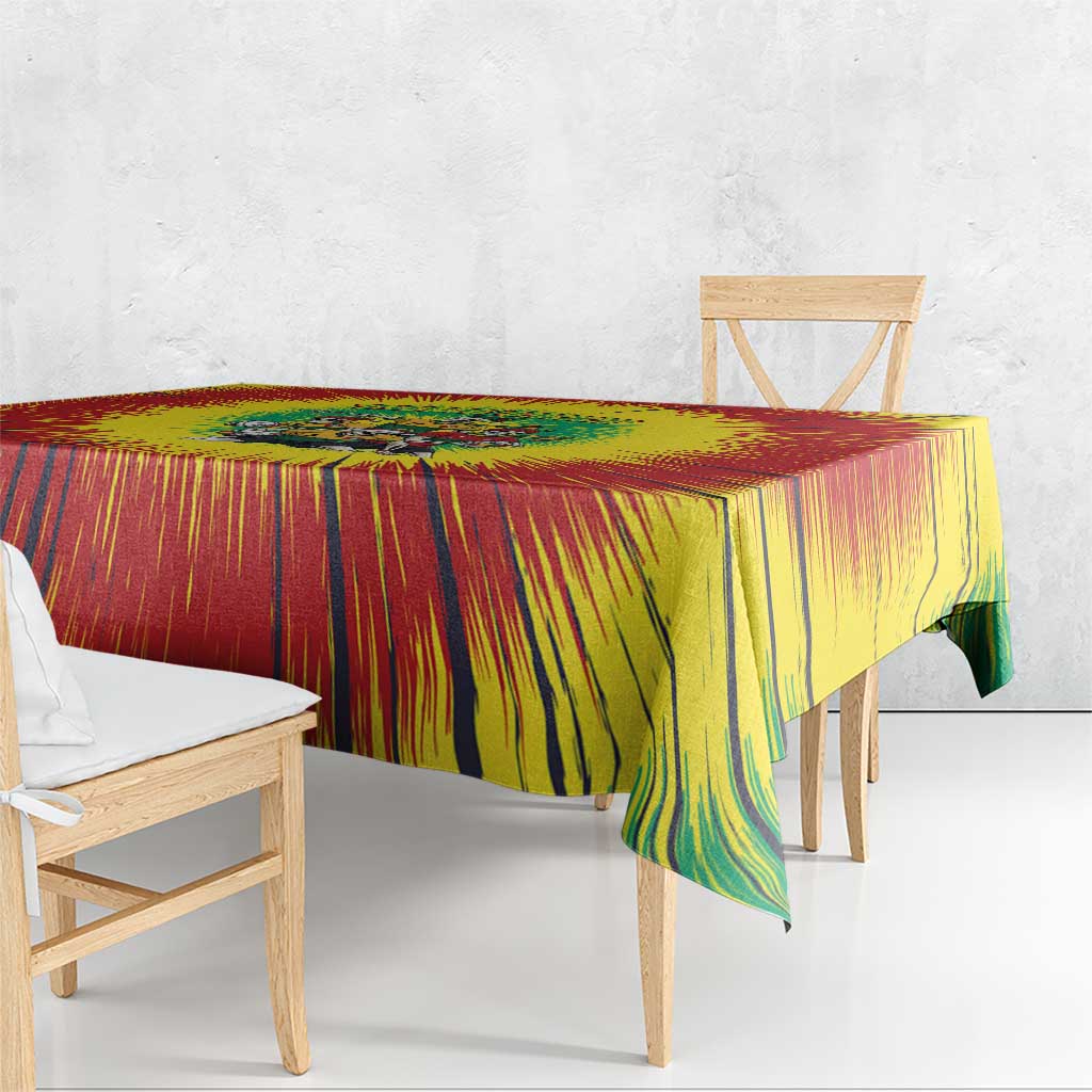 Personalized Lithuania Christmas Tablecloth Skeleton Rugby Tie Dye Vintage - Wonder Print Shop