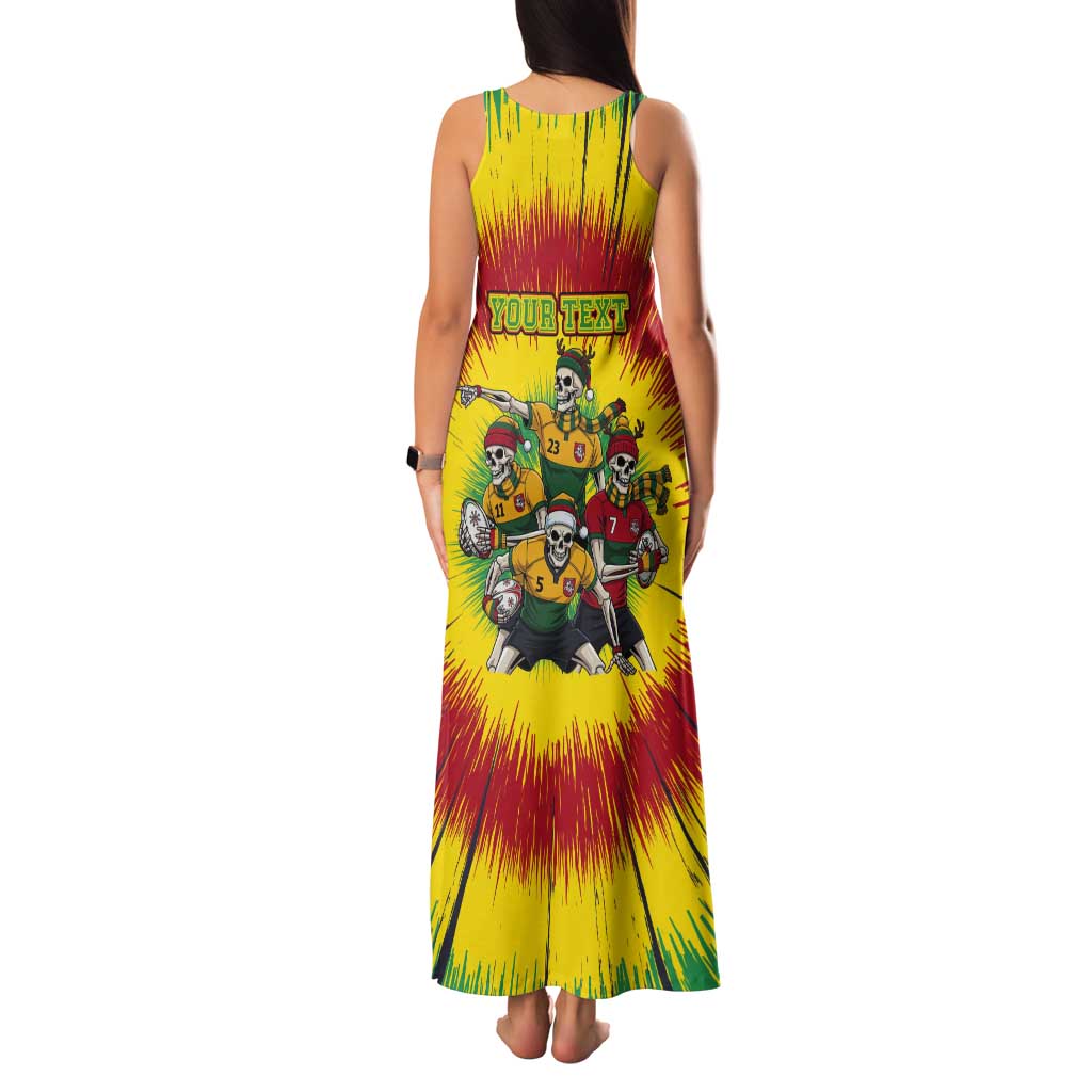 Personalized Lithuania Christmas Tank Maxi Dress Skeleton Rugby Tie Dye Vintage - Wonder Print Shop