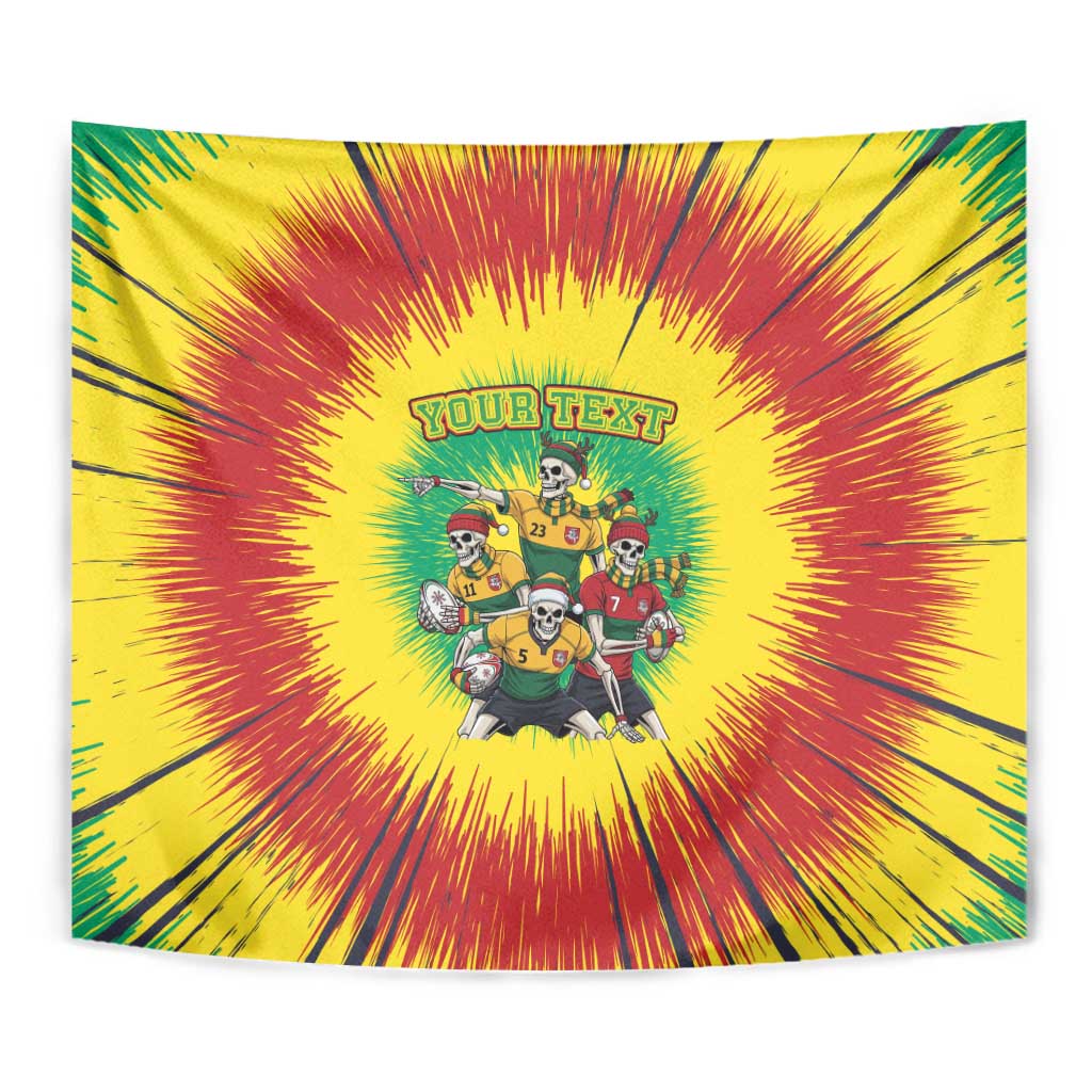Personalized Lithuania Christmas Tapestry Skeleton Rugby Tie Dye Vintage - Wonder Print Shop