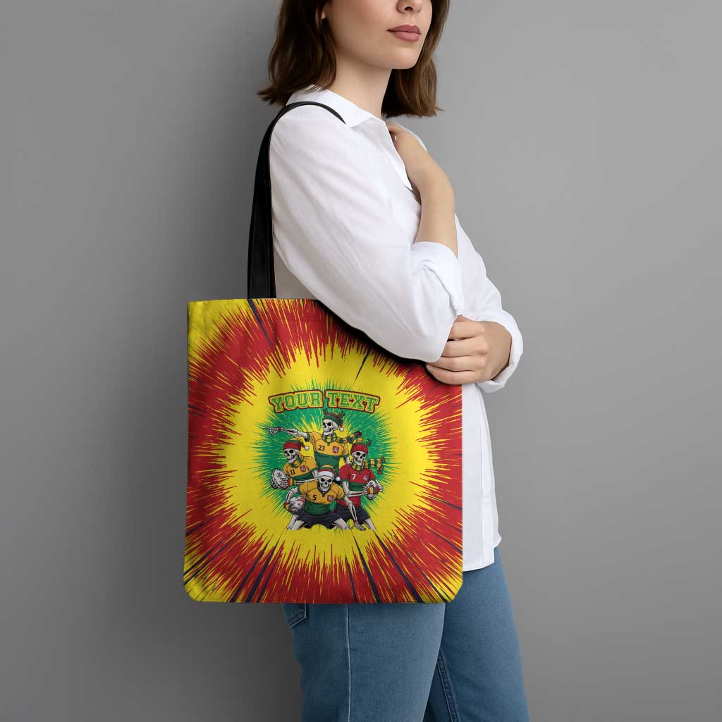 Personalized Lithuania Christmas Tote Bag Skeleton Rugby Tie Dye Vintage - Wonder Print Shop