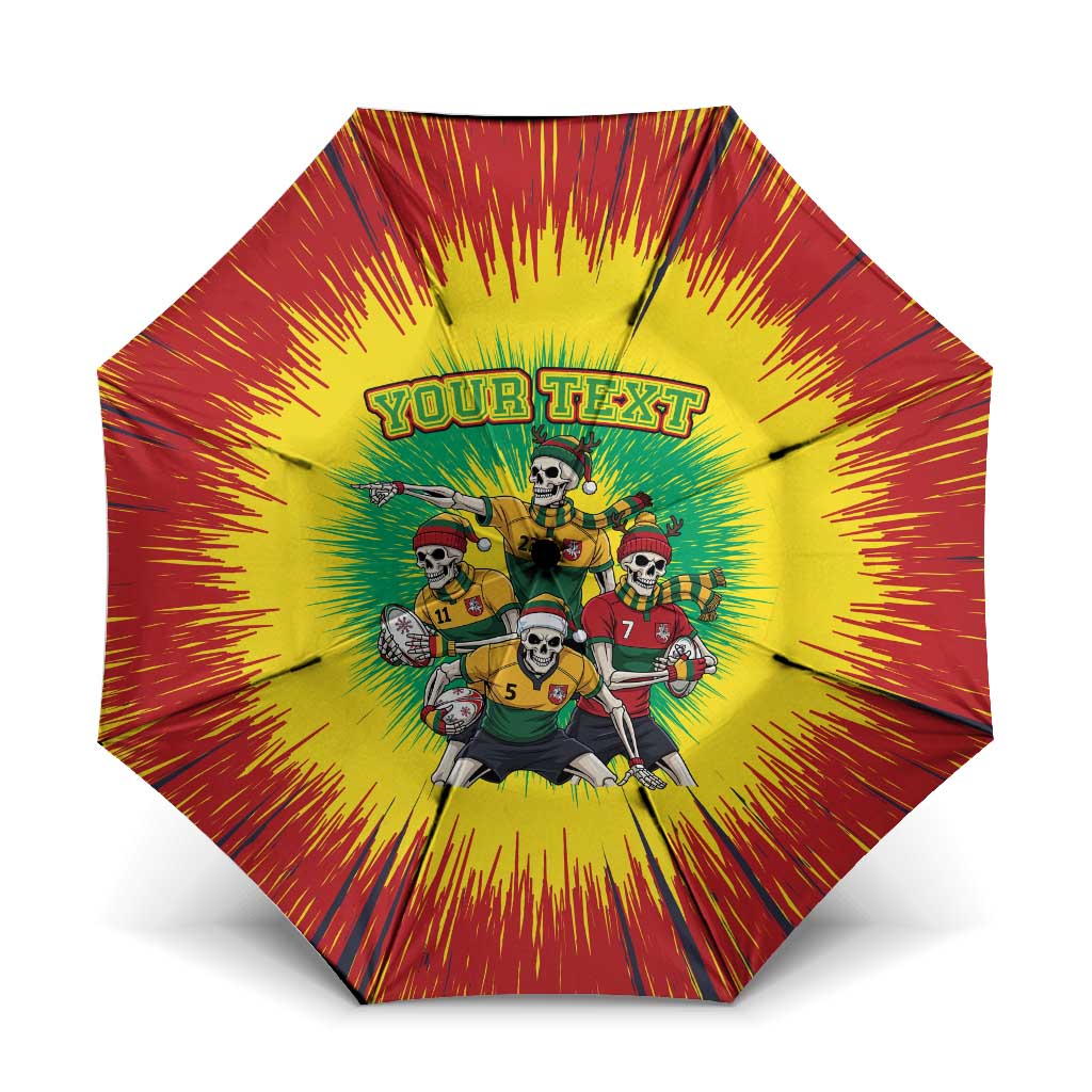 Personalized Lithuania Christmas Umbrella Skeleton Rugby Tie Dye Vintage - Wonder Print Shop