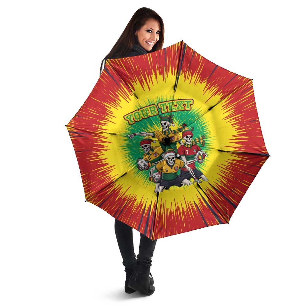 Personalized Lithuania Christmas Umbrella Skeleton Rugby Tie Dye Vintage - Wonder Print Shop