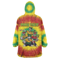 Personalized Lithuania Christmas Wearable Blanket Hoodie Skeleton Rugby Tie Dye Vintage - Wonder Print Shop