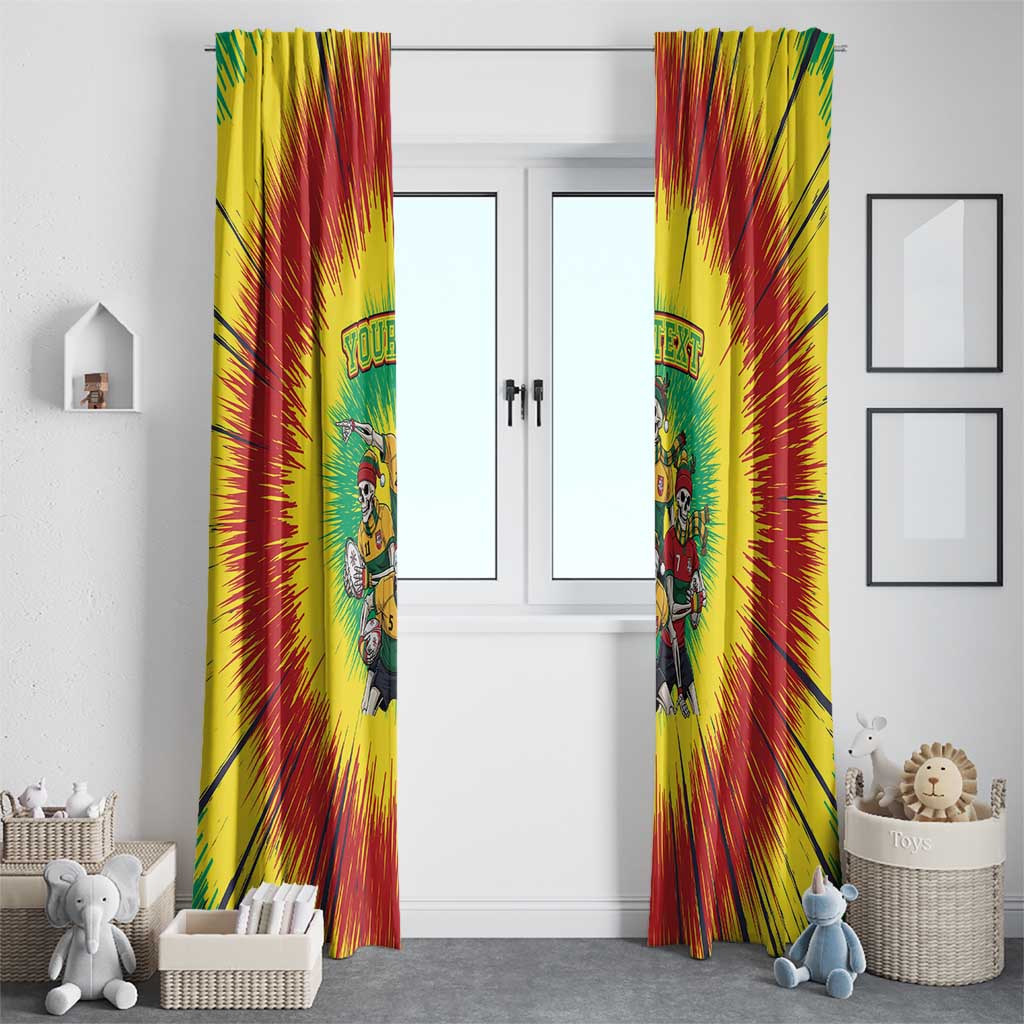 Personalized Lithuania Christmas Window Curtain Skeleton Rugby Tie Dye Vintage - Wonder Print Shop