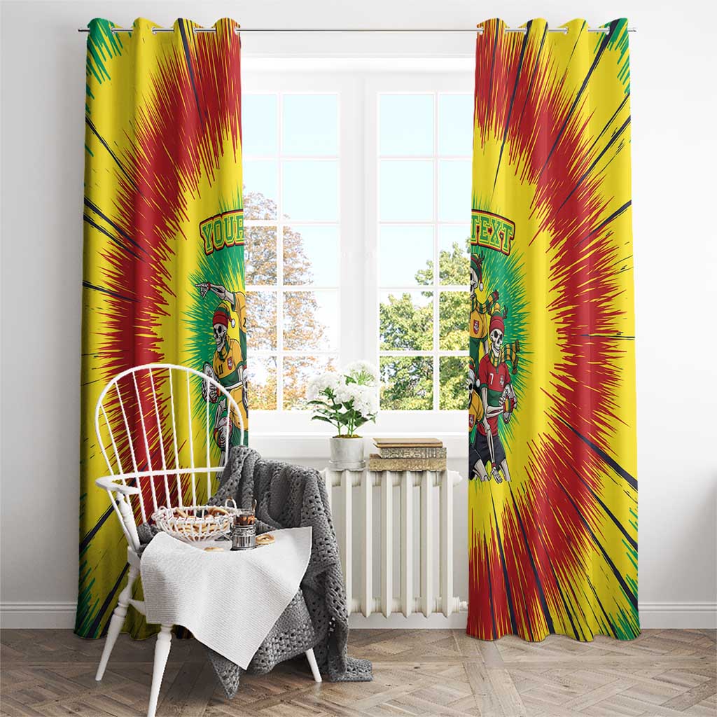 Personalized Lithuania Christmas Window Curtain Skeleton Rugby Tie Dye Vintage - Wonder Print Shop