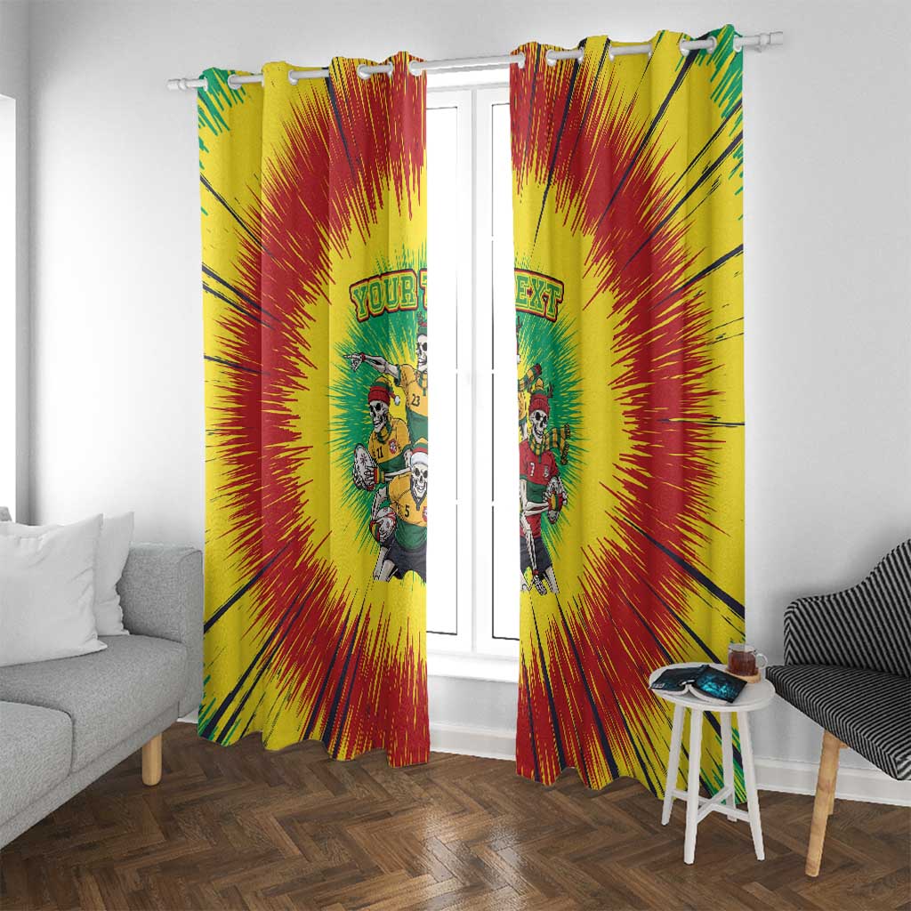 Personalized Lithuania Christmas Window Curtain Skeleton Rugby Tie Dye Vintage - Wonder Print Shop