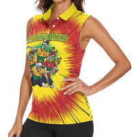Personalized Lithuania Christmas Women Sleeveless Polo Shirt Skeleton Rugby Tie Dye Vintage - Wonder Print Shop
