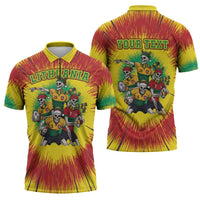 Personalized Lithuania Christmas Zipper Polo Shirt Skeleton Rugby Tie Dye Vintage - Wonder Print Shop