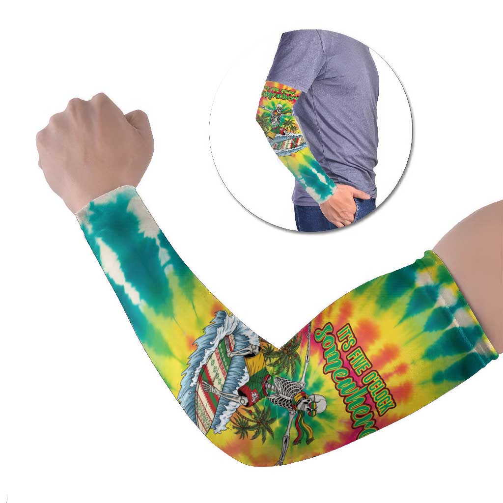 Tie-Dye Skeleton Surfing Lithuania Arm Sleeves It’s 5 O’Clock Somewhere - Wonder Print Shop