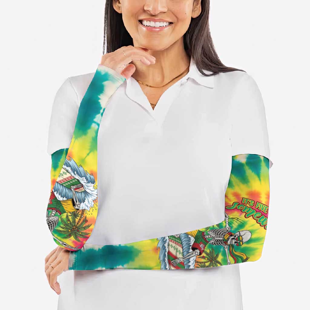 Tie-Dye Skeleton Surfing Lithuania Arm Sleeves It’s 5 O’Clock Somewhere - Wonder Print Shop