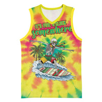 Tie-Dye Skeleton Surfing Lithuania Basketball Jersey It’s 5 O’Clock Somewhere - Wonder Print Shop