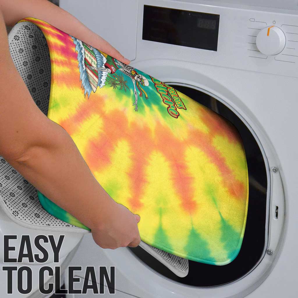Tie-Dye Skeleton Surfing Lithuania Bathroom Set It’s 5 O’Clock Somewhere - Wonder Print Shop