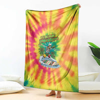 Tie-Dye Skeleton Surfing Lithuania Blanket It’s 5 O’Clock Somewhere - Wonder Print Shop