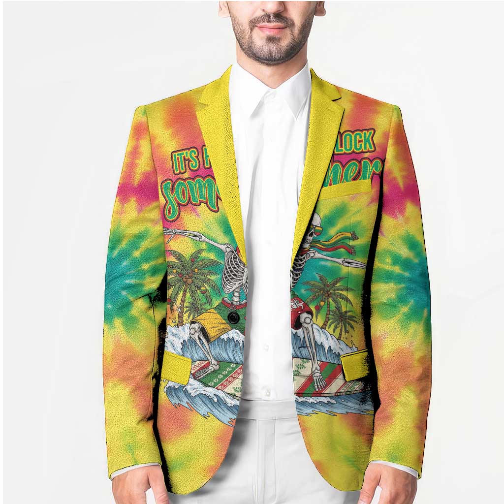 Tie-Dye Skeleton Surfing Lithuania Blazer It’s 5 O’Clock Somewhere - Wonder Print Shop