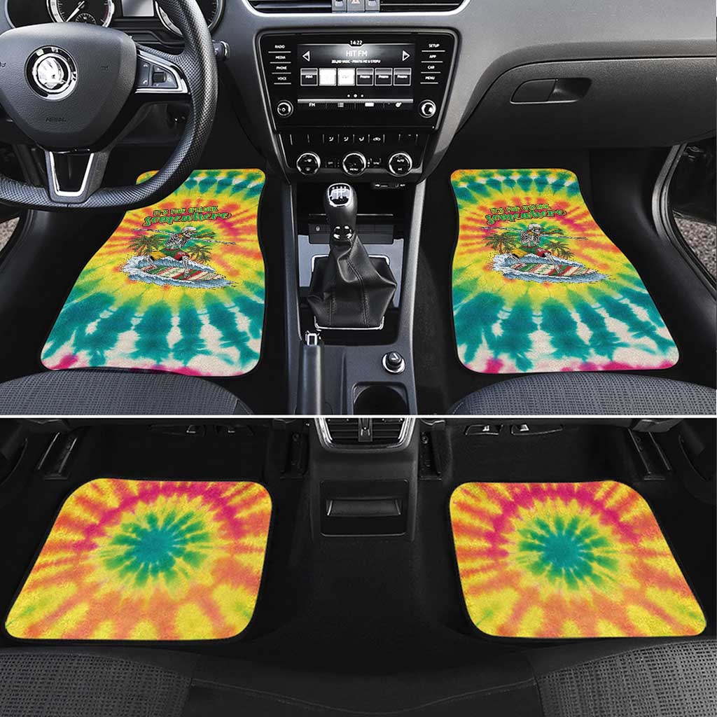 Tie-Dye Skeleton Surfing Lithuania Car Mats It’s 5 O’Clock Somewhere - Wonder Print Shop
