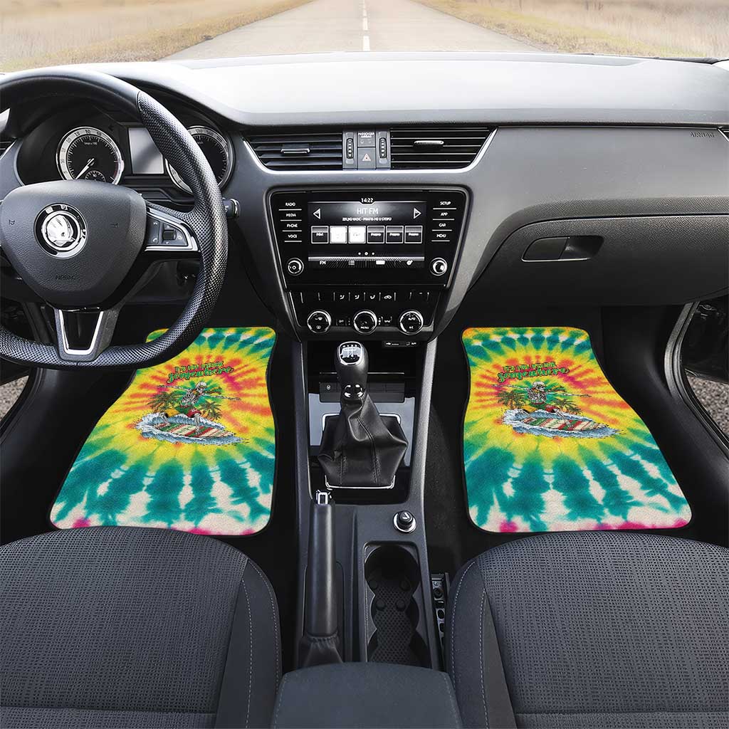 Tie-Dye Skeleton Surfing Lithuania Car Mats It’s 5 O’Clock Somewhere - Wonder Print Shop