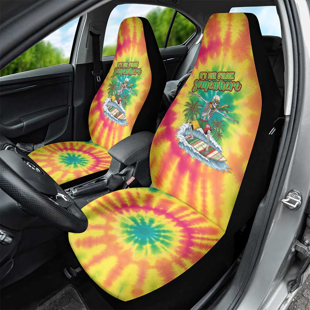 Tie-Dye Skeleton Surfing Lithuania Car Seat Cover It’s 5 O’Clock Somewhere - Wonder Print Shop