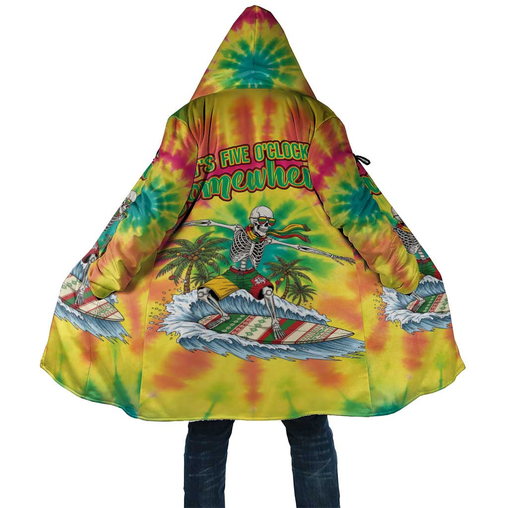 Tie-Dye Skeleton Surfing Lithuania Cloak It’s 5 O’Clock Somewhere - Wonder Print Shop