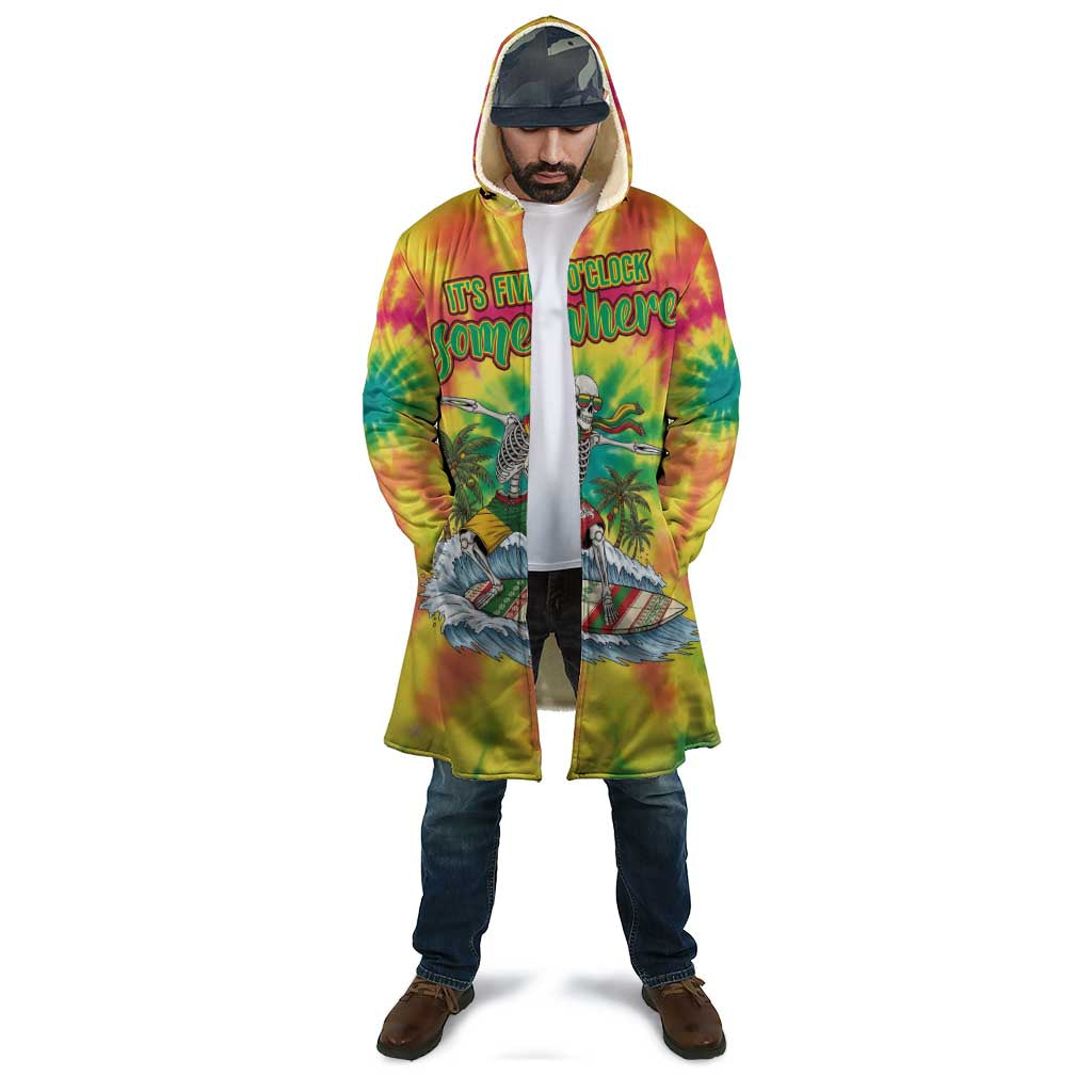 Tie-Dye Skeleton Surfing Lithuania Cloak It’s 5 O’Clock Somewhere - Wonder Print Shop