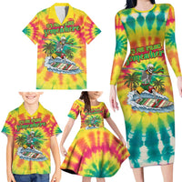 Tie-Dye Skeleton Surfing Lithuania Family Matching Long Sleeve Bodycon Dress and Hawaiian Shirt It’s 5 O’Clock Somewhere - Wonder Print Shop