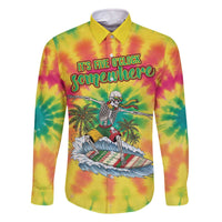 Tie-Dye Skeleton Surfing Lithuania Family Matching Off The Shoulder Long Sleeve Dress and Hawaiian Shirt It’s 5 O’Clock Somewhere - Wonder Print Shop