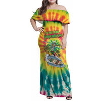 Tie-Dye Skeleton Surfing Lithuania Family Matching Off Shoulder Maxi Dress and Hawaiian Shirt It’s 5 O’Clock Somewhere - Wonder Print Shop