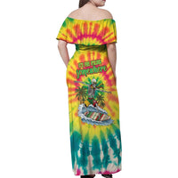 Tie-Dye Skeleton Surfing Lithuania Family Matching Off Shoulder Maxi Dress and Hawaiian Shirt It’s 5 O’Clock Somewhere - Wonder Print Shop
