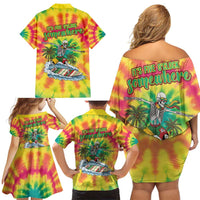 Tie-Dye Skeleton Surfing Lithuania Family Matching Off Shoulder Short Dress and Hawaiian Shirt It’s 5 O’Clock Somewhere - Wonder Print Shop