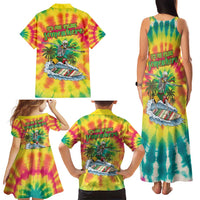 Tie-Dye Skeleton Surfing Lithuania Family Matching Tank Maxi Dress and Hawaiian Shirt It’s 5 O’Clock Somewhere - Wonder Print Shop