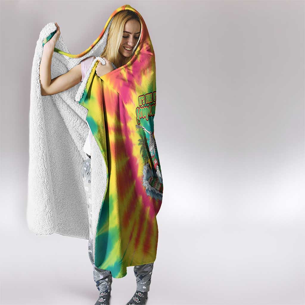 Tie-Dye Skeleton Surfing Lithuania Hooded Blanket It’s 5 O’Clock Somewhere - Wonder Print Shop