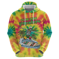 Tie-Dye Skeleton Surfing Lithuania Hoodie It’s 5 O’Clock Somewhere - Wonder Print Shop