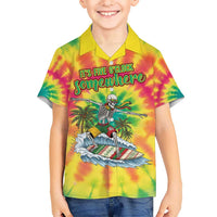 Tie-Dye Skeleton Surfing Lithuania Kid Hawaiian Shirt It’s 5 O’Clock Somewhere - Wonder Print Shop