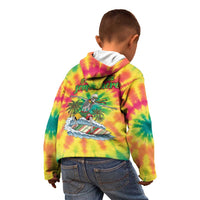 Tie-Dye Skeleton Surfing Lithuania Kid Hoodie It’s 5 O’Clock Somewhere - Wonder Print Shop