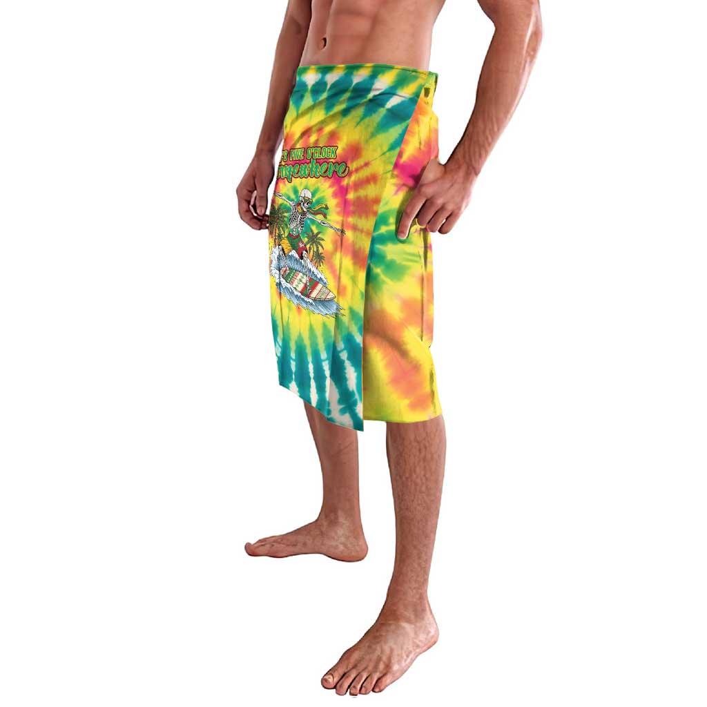 Tie-Dye Skeleton Surfing Lithuania Lavalava It’s 5 O’Clock Somewhere - Wonder Print Shop