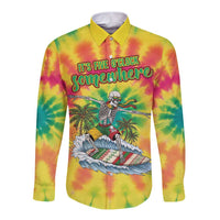 Tie-Dye Skeleton Surfing Lithuania Long Sleeve Button Shirt It’s 5 O’Clock Somewhere - Wonder Print Shop
