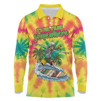 Tie-Dye Skeleton Surfing Lithuania Long Sleeve Polo Shirt It’s 5 O’Clock Somewhere - Wonder Print Shop