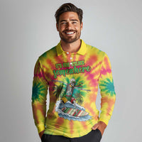 Tie-Dye Skeleton Surfing Lithuania Long Sleeve Polo Shirt It’s 5 O’Clock Somewhere - Wonder Print Shop