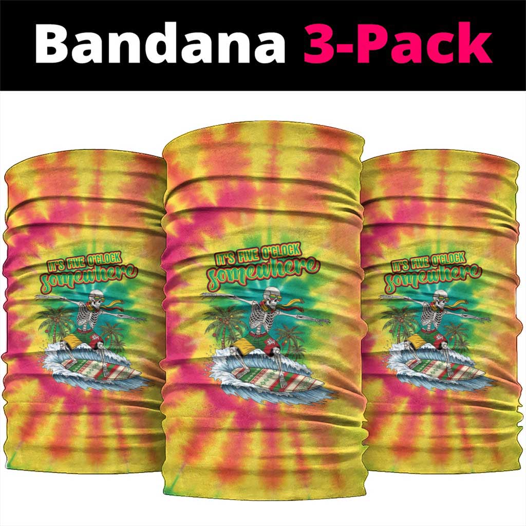 Tie-Dye Skeleton Surfing Lithuania Neck Gaiter It’s 5 O’Clock Somewhere - Wonder Print Shop