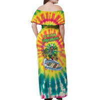 Tie-Dye Skeleton Surfing Lithuania Off Shoulder Maxi Dress It’s 5 O’Clock Somewhere - Wonder Print Shop