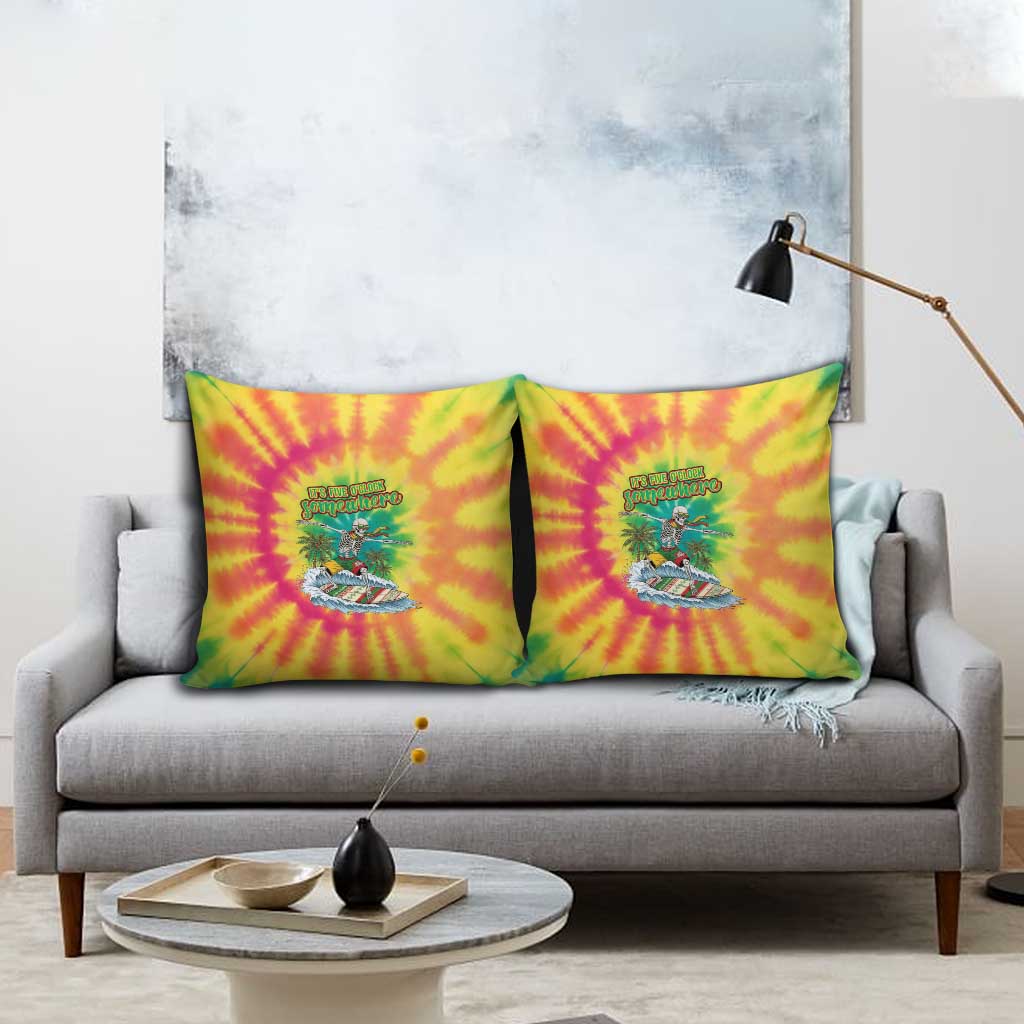 Tie-Dye Skeleton Surfing Lithuania Pillow Cover It’s 5 O’Clock Somewhere - Wonder Print Shop