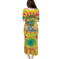 Tie-Dye Skeleton Surfing Lithuania Puletasi It’s 5 O’Clock Somewhere - Wonder Print Shop